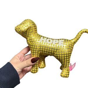 Victoria's Secret PINK Gold Polka Dot Dog Plush